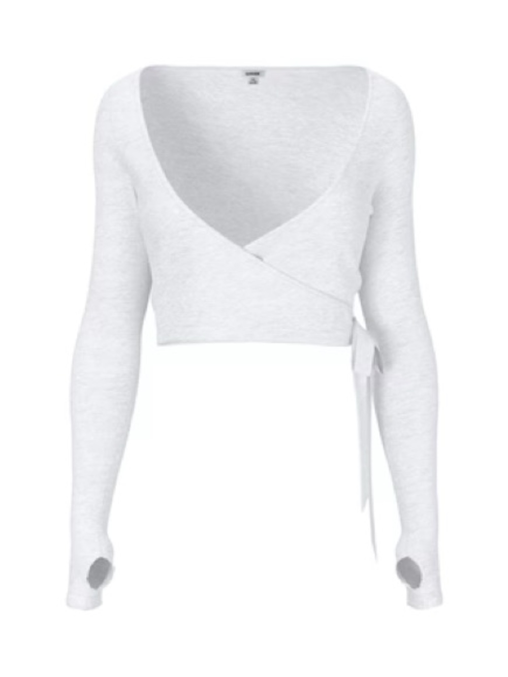 Lightweight Grey Wrap Crop Top with Tie-Side